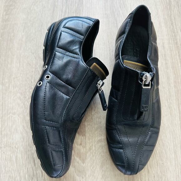 Louis Vuitton Tonic Black Leather Riding Sneaker Sz 36.5 SB-LB - Picture 1 of 5